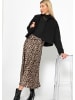SASSYCLASSY Midi Rock mit Leo-Print in Braun