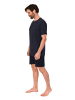 NORMANN Kurzarm Schlafanzug Shorty Pyjama print Übergröße in marine