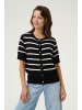 Kaffe Strickjacke KAlizza Regular fit in Black/Chalk Stripe