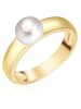 Valero Pearls Ring aus Sterling Silber mit Süßwasser-Zuchtperle in gelbgold