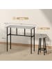 HOMCOM Bartisch-Set in Grau & Schwarz 100L x 40B x 90H cm