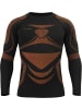 normani normani 2 x Thermooberteil Langarm Shirt Skiunterwäsche für Herren in Schwarz/Orange
