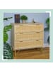 relaxdays Kommode in Natur/ Gold - (B)80 x (H)80 x (T)42 cm