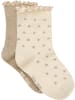 Minymo Kinder Socken "Socks with Lettuce Hem (2-Pack)" in Braun