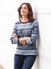 WITT WEIDEN Jacquard-Pullover in marine-bleu-gemustert