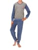 NORMANN Frottee Schlafanzug langarm Bündchen in grau