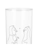 Mr. & Mrs. Panda Glas Pinguin Pärchen ohne Spruch in Transparent