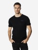 KOROSHI Basic fancy cotton crew t-shirt in Schwarz