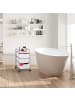 relaxdays Badrollwagen "3 Schubladen" in Silber - (B)33 x (H)60 x (T)39 cm