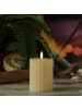 MARELIDA LED Kerze LIV mit Rillen Echtwachs H: 12cm in creme