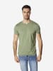 KOROSHI Basic baumwolle henley t-shirt in khaki