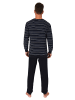 NORMANN Frottee Schlafanzug lang Pyjama RingelMuster - 82357 in blau