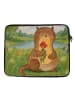 Mr. & Mrs. Panda Laptop Tasche Otter Blumenstrauß Design ohne Sp... in Weiß