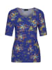 GOLDNER Shirt Shirt in royalblau / gelb / koralle / gemustert