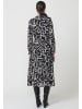 KOROSHI Midi-Hemdkleid unterhalb des Knies, lange Ärmel in SCHWARZ
