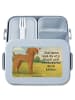 Mr. & Mrs. Panda Bentobox Hund Dogge Design mit Spruch in Blau Pastell