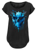 F4NT4STIC Long Cut T-Shirt Totenkopf mit Schmetterling in schwarz