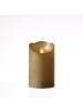 MARELIDA LED Kerze Twinkle Echtwachs bewegte Flamme D: 7,5cm H: 12,5cm in gold