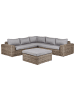 Beliani 4-tlg Lounge Set PALERMO in Braun/Grau