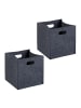 relaxdays 2 x Aufbewahrungsbox in Anthrazit - (B)30 x (H)30 x (T)30 cm