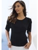 LASCANA Rundhalsshirt in schwarz