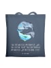 Mr. & Mrs. Panda Schultertasche Walfisch Thunfisch mit Spruch in Indigo Blue