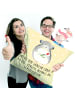 Mr. & Mrs. Panda Dekokissen Chinchilla Blume mit Spruch in Gelb Pastell