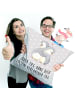 Mr. & Mrs. Panda Sofakissen Pinguine Kuscheln mit Spruch in Grau Pastell