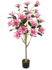 COSTWAY 90CM Kunstbaum mit Blüten in Rosa