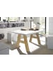 58 aufm Kessel ESSTISCH ausziehbar Elia 1 140 x 90 x 75 Esszimmertisch Asteiche/Weiß Matt Lack