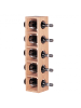 KADIMA DESIGN Wandmontiertes Weinregal aus Massivholz, 70 cm, 5 Fächer in Beige