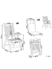 Beliani 6er-Set Gartenstuhl AMANTEA in Braun/Beige