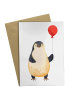 Mr. & Mrs. Panda babykarte Pinguin Luftballon ohne Spruch in Weiß
