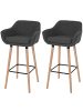 MCW 2er-Set Barhocker Vaasa, Textil, dunkelgrau