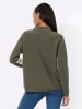 creation L Jacquard-Pullover in khaki-ecru-gemustert