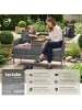 tectake Rattan-Gartensitzbank, 2-Sitzer, 133 x 63 x 84 cm, 6-cm-Polster