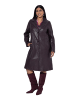 Ulla Popken Lederjacke in dunkle pflaume