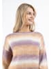 Albee Women Strick Pullover in Beige Lila Mehrfarbig