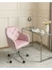 Beliani Bürostuhl VELORIA in Rosa/Silber - (W) 60 x (H) 85 x (L) 60 cm
