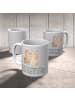 Mr. & Mrs. Panda Kaffeebecher Bären Schwestern mit Spruch in Grau Pastell