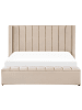 Beliani Doppelbett NOYERS in Beige - (W) 210 x (H) 132 x (L) 247 cm