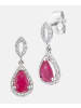 Diamant L'éternel Ohrringe aus 750 Weißgold mit Diamant mit Rubin