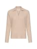 Camel Active Jersey-Shirt mit geripptem Kragen in Beige