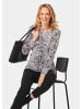 GOLDNER Kurzgröße:  Feinstrickpullover Animal-Print in silbergrau / schwarz / gemustert