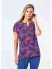 GOLDNER Bluse mit Tunika Ausschnitt in sangria / blau / gemustert