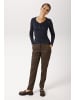 Aniston CASUAL Stoffhose in hellbraun-marine-dunkelrot-beige