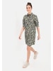 Camel Active Schlupfkleid mit langen Ärmeln in Olive-Weiß