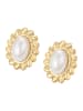 faina Women Stud Earrings in Gold White