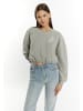 myMo Damen Sweatshirt Cropped in Grau Melange