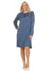 NORMANN Interlock Nachthemd langarm Bündchen Streifenoptik - 87739 in marine